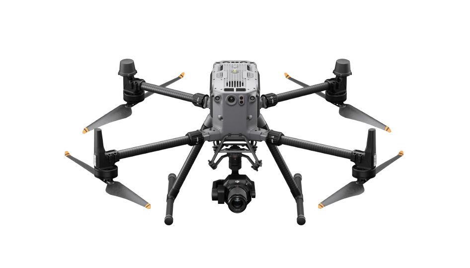 Drone capturing promotional video of real estate property